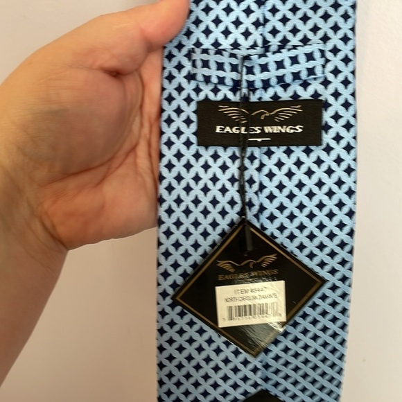 Eagle Wings Geometric Silk University of North Carolina Necktie Tie Diamante - Picture 7 of 13
